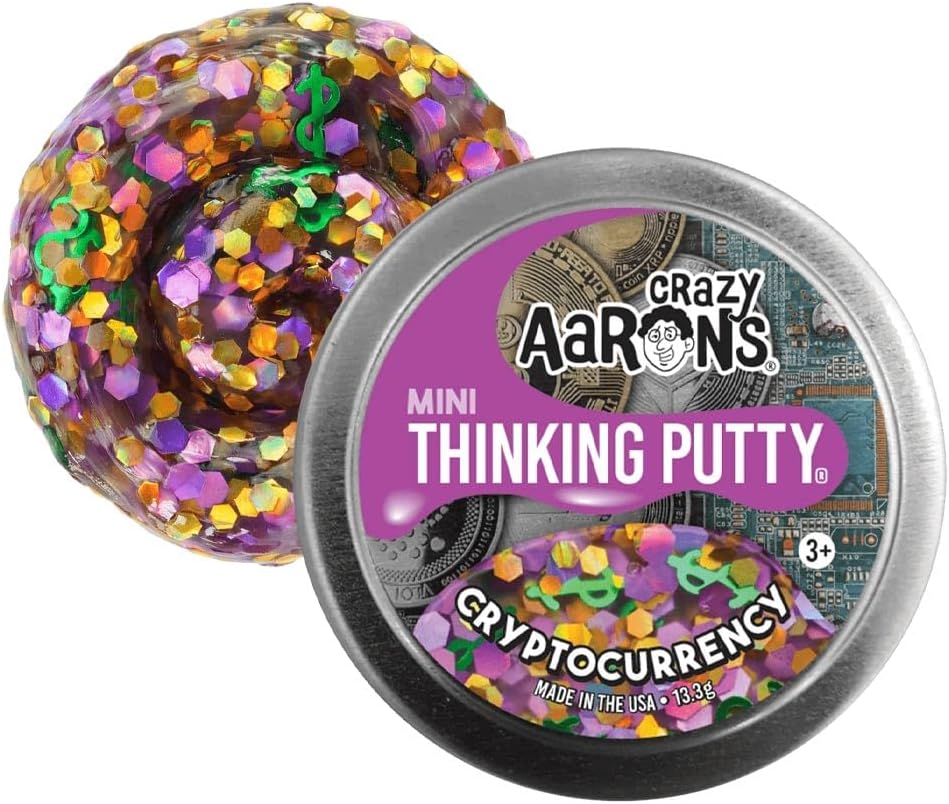 Crazy Aaron's Thinking Putty Mini Tin - Cryptocurrency
