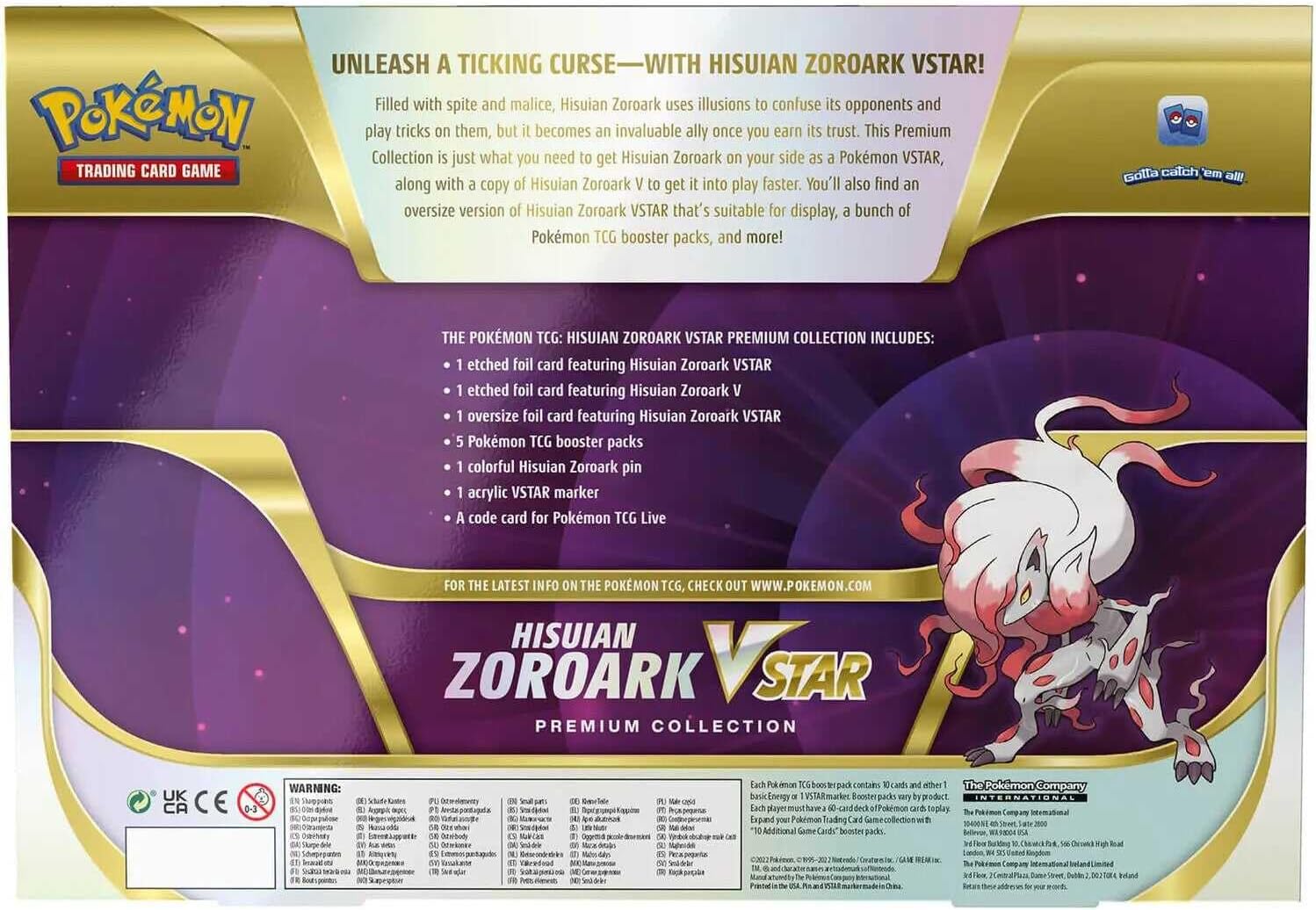 Pokémon TCG Hisuian Zoroark VSTAR Premium Collection