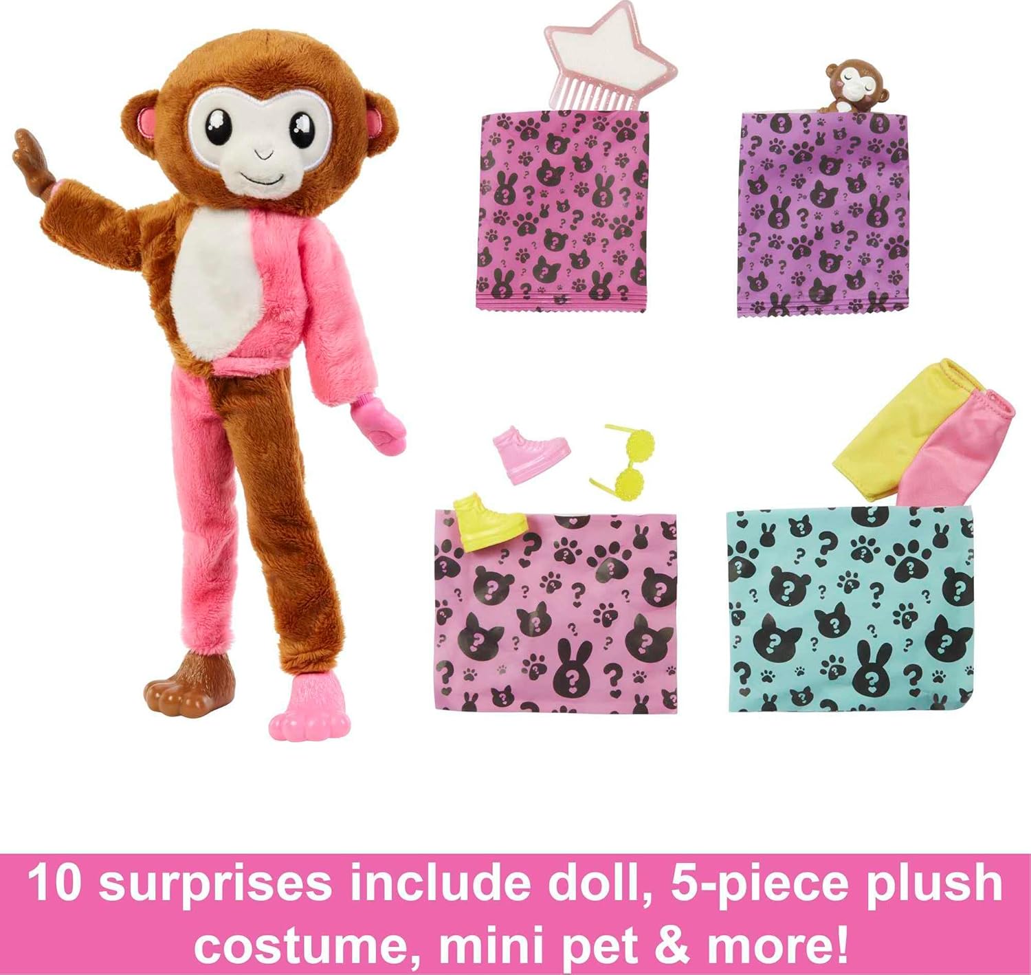 Barbie Cutie Reveal Doll with Monkey Plush Costume