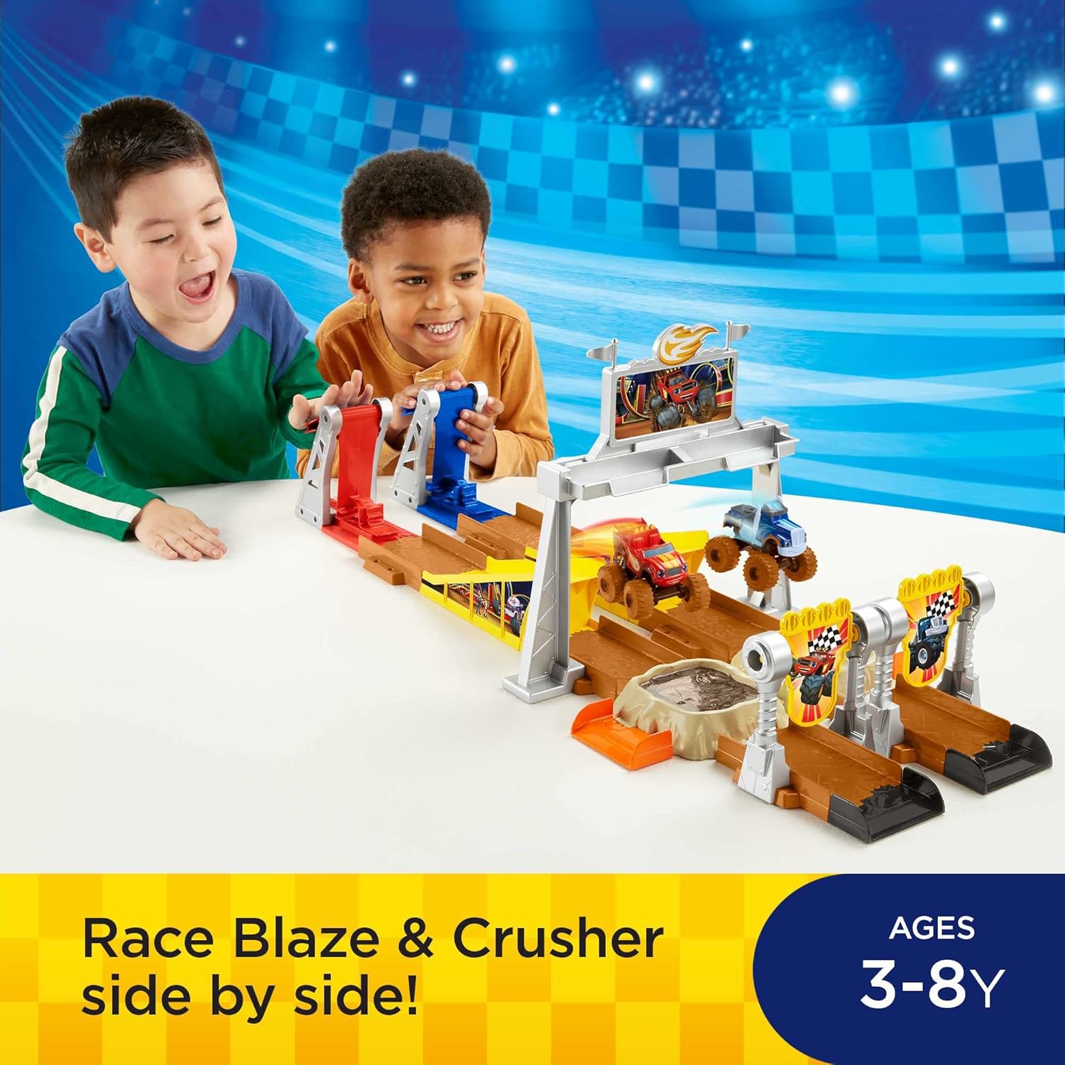 Blaze and the Monster Machines Mud Pit Race Track, vehicle playset