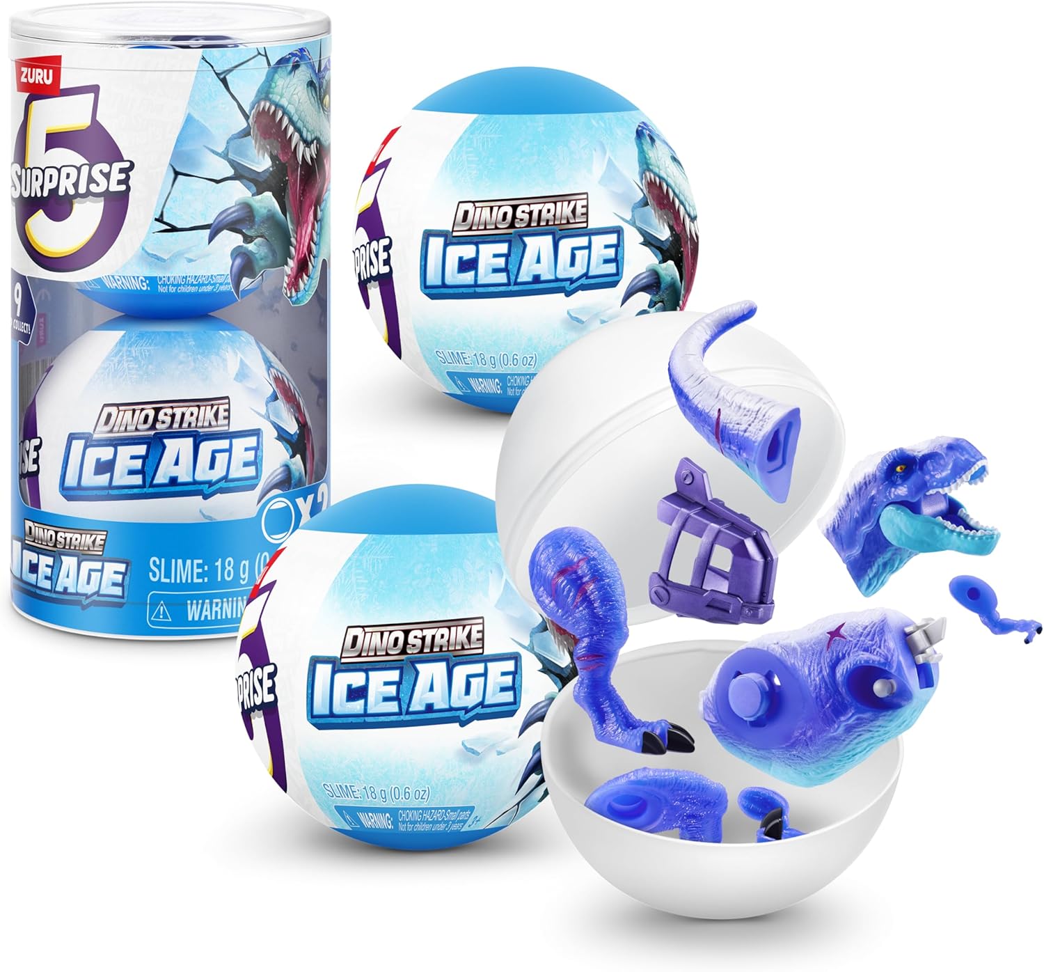 5 Surprise Dino Strike Ice Age, Series 6