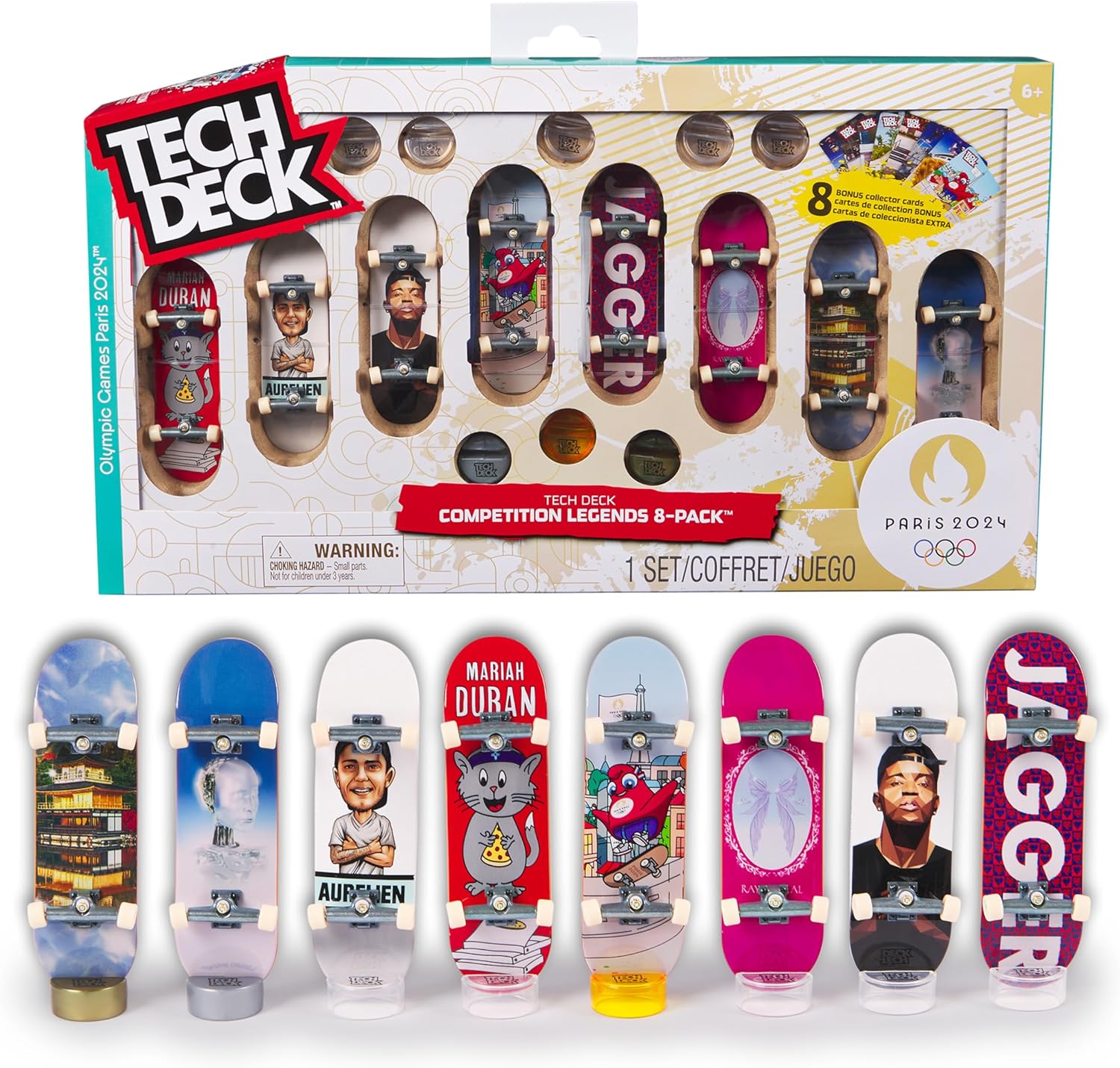 Tech Deck Fingerboards 8 Pack Olympic Games Paris 2024