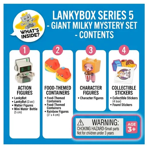 LankyBox Giant Milky Mystery Set – Singing 28cm Figure, 9 Toys Inside