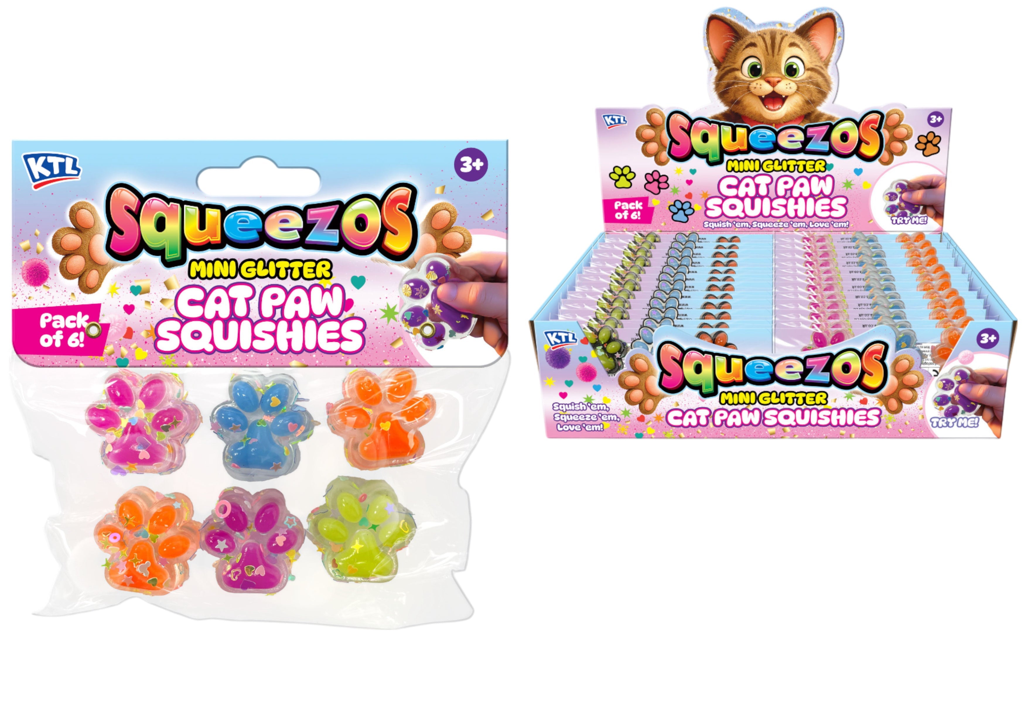 6pc Squishy Mini Cat Paws