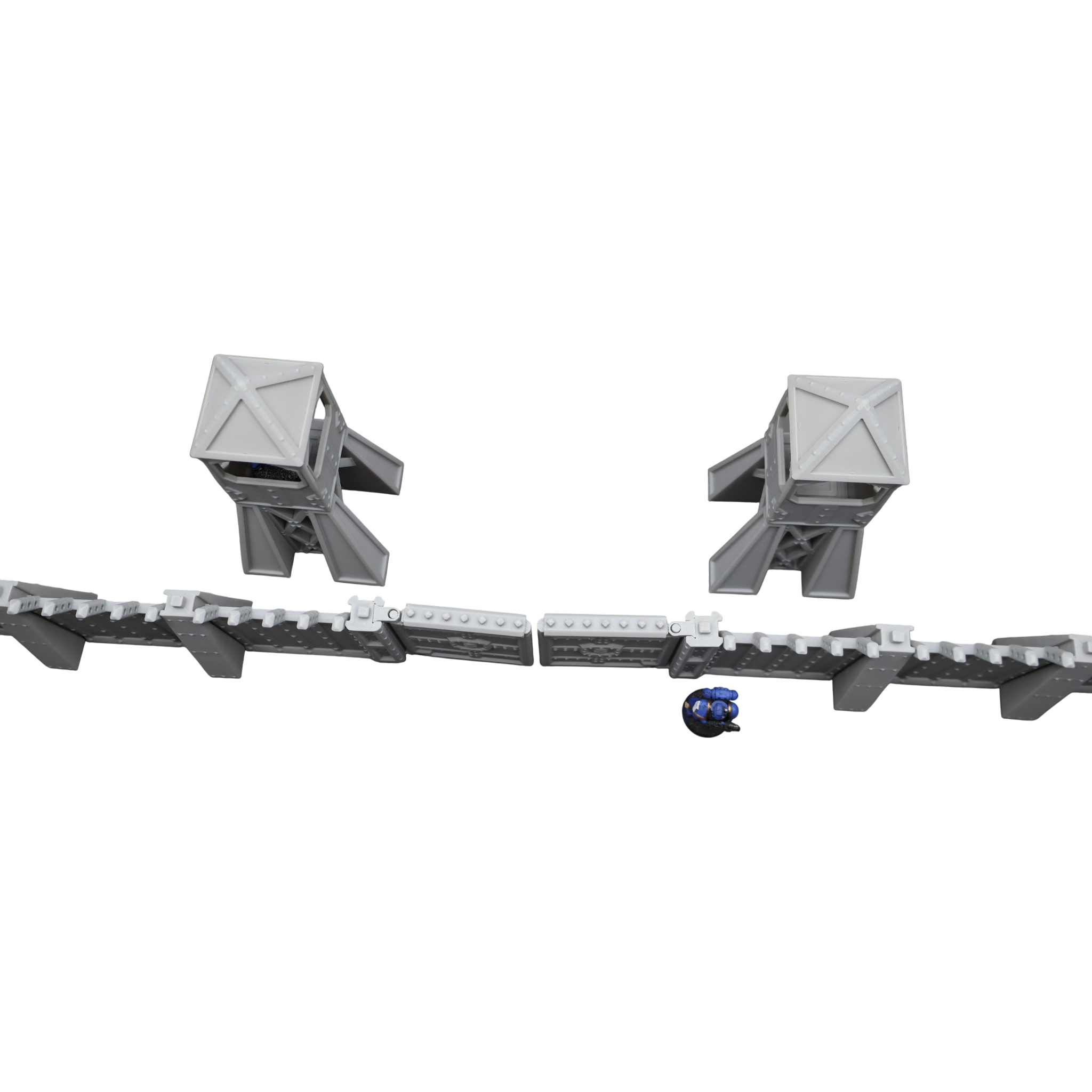Command Station Watch Tower + Walls - 28mm Wargaming Scatter Terrain Scenery