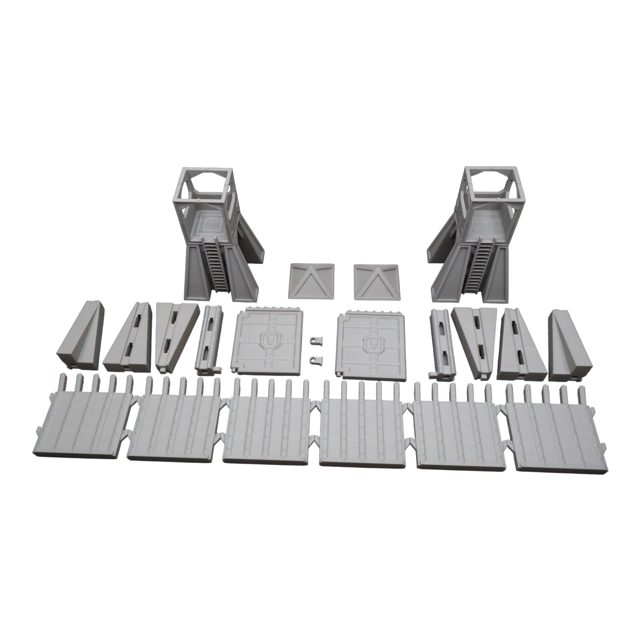 Command Station Watch Tower + Walls - 28mm Wargaming Scatter Terrain Scenery