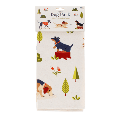 Rex Cotton tea towel - Dog Park