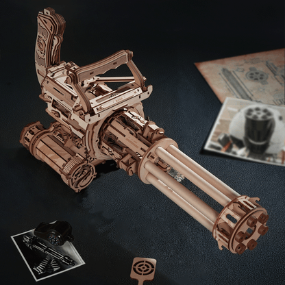 Rotating-Barrel Machine Gun 3D Wooden Puzzle