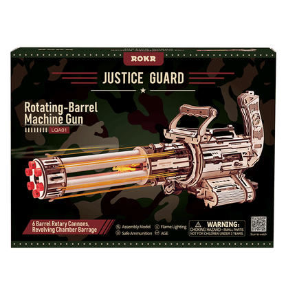 Rotating-Barrel Machine Gun 3D Wooden Puzzle