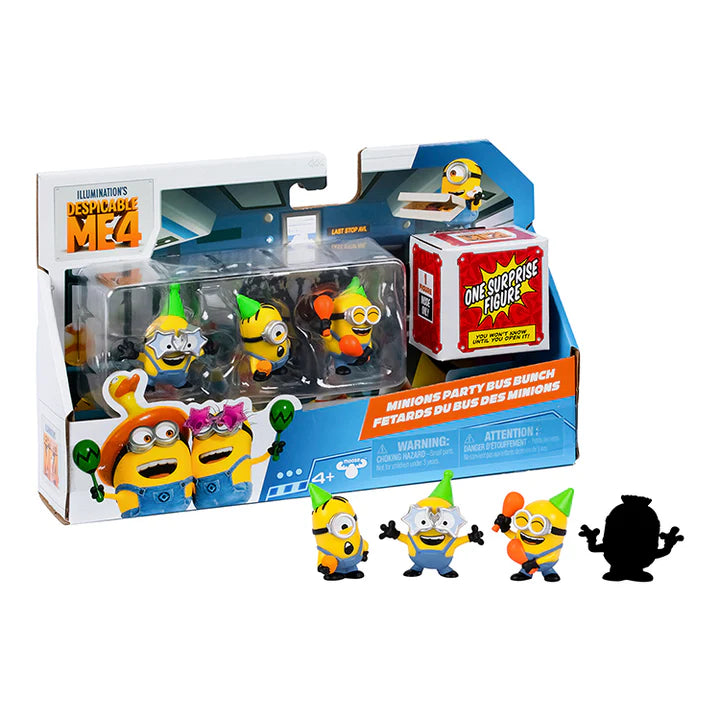 Despicable Me 4 2 Inch Collectible 4 Pack - Party Bus