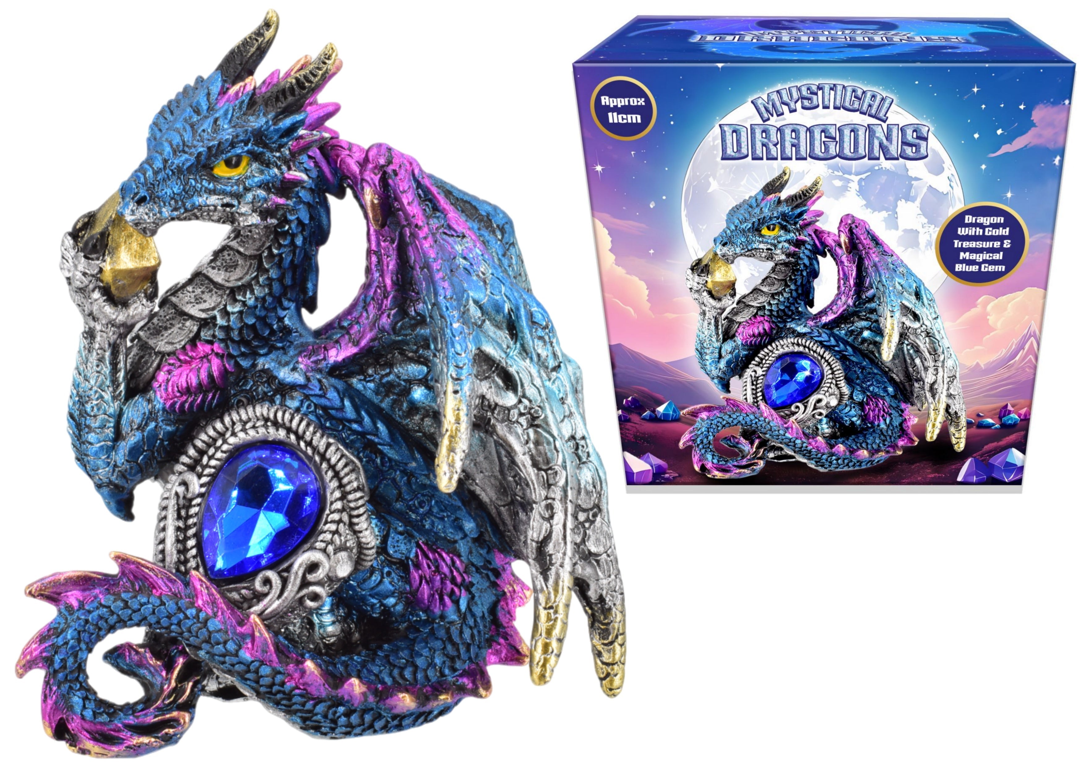 11cm Dragon With Blue Gem